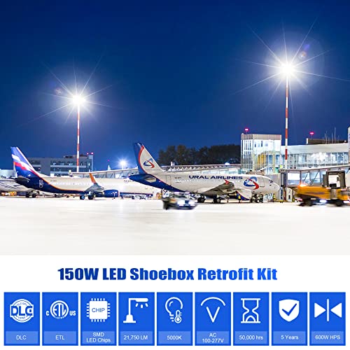 OPENLUX 150W Shoebox LED Retrofit Kit 21750LM,E39 Mogul Base 5000K LED Retrofit Light for Parking Lot Lights, ETL Certified, AC 100-277V