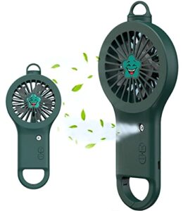 zomfom nano misting fan, mist spray pores water spa moisturizing hydrating face sprayer usb rechargeable, spray water mist fan, nano handheld misting fan with 2 button (armygreen)