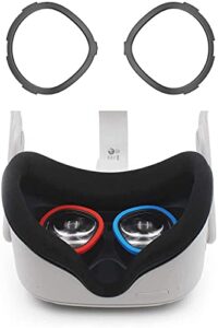 olixar lens protectors for oculus quest 2 vr headset - prevent your glasses from scratching your oculus quest 2 lenses - 3 sizes included, use your favourite pair - red & blue
