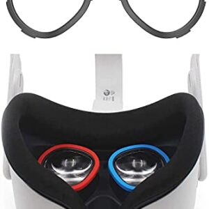 Olixar Lens Protectors for Oculus Quest 2 VR Headset - Prevent your Glasses from Scratching your Oculus Quest 2 Lenses - 3 Sizes Included, Use your Favourite Pair - Red & Blue