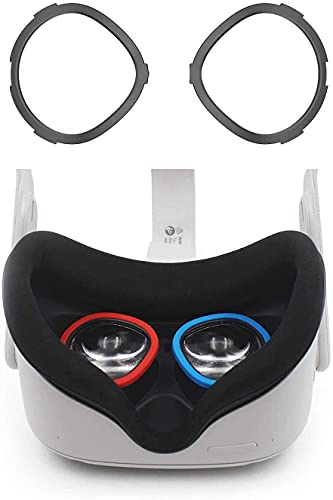 Olixar Lens Protectors for Oculus Quest 2 VR Headset - Prevent your Glasses from Scratching your Oculus Quest 2 Lenses - 3 Sizes Included, Use your Favourite Pair - Red & Blue