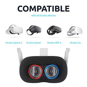 Olixar Lens Protectors for Oculus Quest 2 VR Headset - Prevent your Glasses from Scratching your Oculus Quest 2 Lenses - 3 Sizes Included, Use your Favourite Pair - Red & Blue