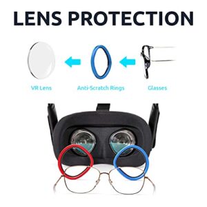 Olixar Lens Protectors for Oculus Quest 2 VR Headset - Prevent your Glasses from Scratching your Oculus Quest 2 Lenses - 3 Sizes Included, Use your Favourite Pair - Red & Blue