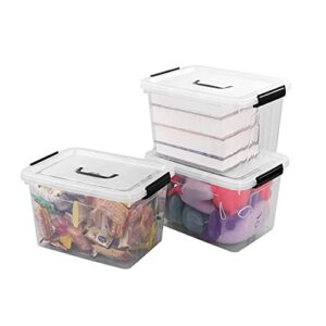 Cand 12 Quart Plastic Latching Box, Clear Storage Bin with Lid, 6 Packs