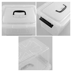 Cand 12 Quart Plastic Latching Box, Clear Storage Bin with Lid, 6 Packs
