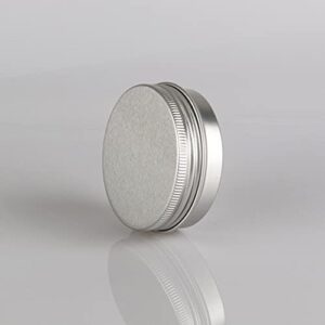 DLIBUY 12 Pcs 40ml 40g Empty Round Silver Aluminum Tin Jars with Screw Lids Cosmetics Lip Balm Containers Pots for DIY Candle, Salve Powder, Crafts, Storage Cans 3 Alu Spoon, 12 Labels