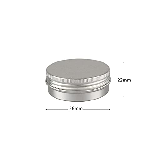 DLIBUY 12 Pcs 40ml 40g Empty Round Silver Aluminum Tin Jars with Screw Lids Cosmetics Lip Balm Containers Pots for DIY Candle, Salve Powder, Crafts, Storage Cans 3 Alu Spoon, 12 Labels