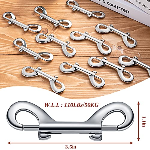 12 Pieces Double Ended Bolt Snaps Hook Zinc Alloy Double Trigger Clips Home Pet Accessory for Linking Dog Leash Collar Leash Key Chain Horse Tack Pet Sling Feed Buckets