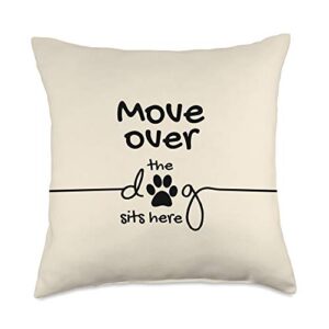 dog room decor move over the dog sits here, home decor fun couch throw pillow, 18x18, multicolor