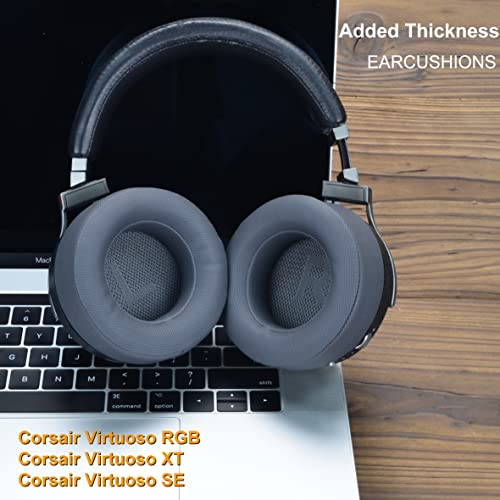 Virtuoso XT Thicker Earpads Upgrade Quality - Ear Pads Ear Cushion Replacement for Corsair Virtuoso RGB Wireless, Corsair Virtuoso RGB Wireless XT,RGB Wireless SE,High-Density Noise Cancelling Foam