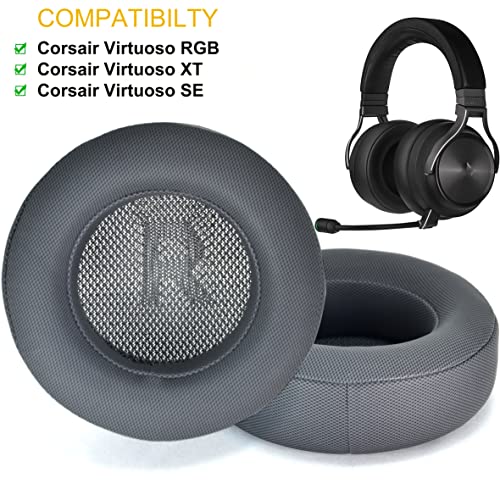 Virtuoso XT Thicker Earpads Upgrade Quality - Ear Pads Ear Cushion Replacement for Corsair Virtuoso RGB Wireless, Corsair Virtuoso RGB Wireless XT,RGB Wireless SE,High-Density Noise Cancelling Foam