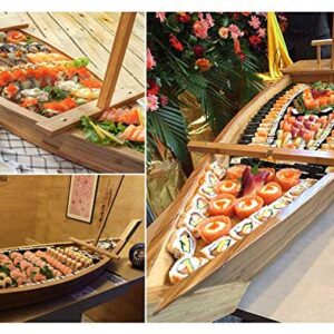 BIPEGE Wooden Sushi Boat Serving Tray, 24 Inch Sushi Plate for Restaurant or Home, Large Size Sushi Tray Serving Boat Plate for Restaurantware (61cm/24inch)