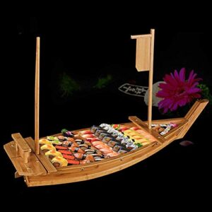 BIPEGE Wooden Sushi Boat Serving Tray, 24 Inch Sushi Plate for Restaurant or Home, Large Size Sushi Tray Serving Boat Plate for Restaurantware (61cm/24inch)