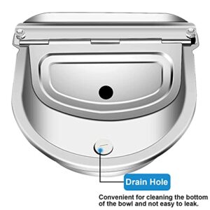 Automatic Livestock Drinking Water Bowl with 2 Float Ball Valves and (Drain Hole), 304 Stainless Steel Livestock Horse Waterer Dispenser, Water Trough for Cattle, Horse, Pig, Sheep, Dogs, Calf, Goat