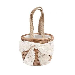 wszjj flower stand woven bag container beautiful material rattan handmade wedding waterproof flower storage basket (size : 13cm)