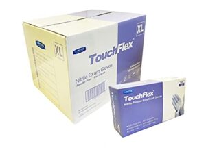 intco touchflex blue nitrile exam gloves, chemo-rated, powder free and latex free, violet, extra large, case of 1000