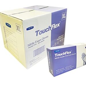 Intco TouchFlex Blue Nitrile Exam Gloves, Chemo-Rated, Powder Free and Latex Free, Violet, Extra Large, Case of 1000