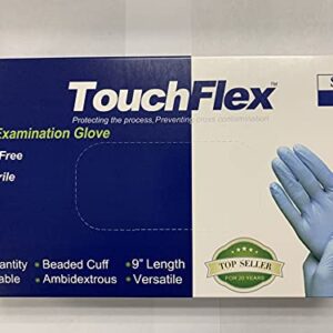 Intco TouchFlex Blue Nitrile Exam Gloves, Chemo-Rated, Powder Free and Latex Free, Violet, Extra Large, Case of 1000