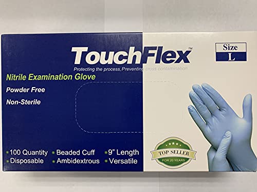 Intco TouchFlex Blue Nitrile Exam Gloves, Chemo-Rated, Powder Free and Latex Free, Violet, Extra Large, Case of 1000