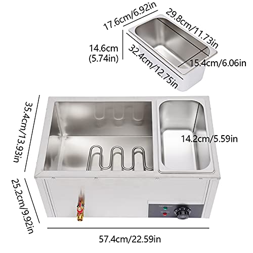 3-Pan 7L Commercial Electric Buffet Food Warmer Commercial Countertop Steamer Stainless Steel Bain Marie Buffet Equipment for Buffet 3x7L 110v 850w