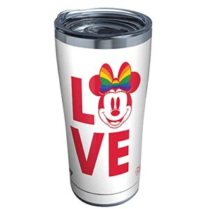 tervis triple walled disney - minnie love insulated tumbler cup keeps drinks cold & hot, 20oz, stainless steel