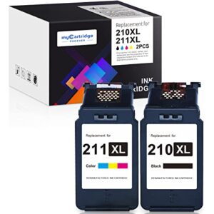 mycartridge phoever 210xl 211xl remanufactured ink cartridge replacement for canon pg-210 xl cl-211 xl ink for pixma mx350 mx340 mp250 mp280 mp459 mx410 ip2702 mp240 mp490 printer (black,tri-color)