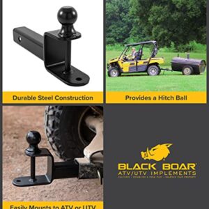 Camco Black Boar ATV/UTV 9" Extended Length Ball Mount, 2-Inch Ball, 2-Inch Shank | Includes (1) Multi-Hitch, (1) 5/8-inch Hitch Pin & (1) Bridge Pin (66081)