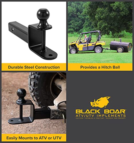 Camco Black Boar ATV/UTV 9" Extended Length Ball Mount, 2-Inch Ball, 2-Inch Shank | Includes (1) Multi-Hitch, (1) 5/8-inch Hitch Pin & (1) Bridge Pin (66081)