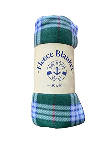 12 Pack of Bulk Soft Fleece Blankets 50 X 60, Light Weight, Cozy Warm Throw Blanket Sofa Travel Outdoor, Wholesale (50 X 60, 12 Green Plaid)