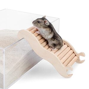 Niteangel Hamster Climbing Toy Wooden Ladder Bridge for Hamsters Gerbils Mice and Small Animals (Small - 6.3'' L)