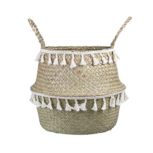 WSZJJ Handmade Bamboo Storage Basket, Wicker Basket, Garden Flower Pot, Laundry Basket, Container Storage Basket