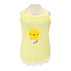 Dog Dress Puppy Skirt Dog Clothes Princess Dresses Tutu Chick Braces Skirt Wedding Cotton Suspender Skirt for Small Dog Girl Female Cat (Yellow, L)