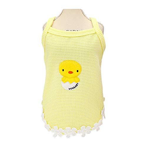 Dog Dress Puppy Skirt Dog Clothes Princess Dresses Tutu Chick Braces Skirt Wedding Cotton Suspender Skirt for Small Dog Girl Female Cat (Yellow, L)