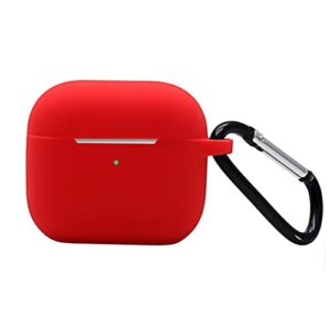 micanetech compatible for airpods 3 2021release, premium shockproof protective silicone case cover for airpods 3rd 2021. (red)