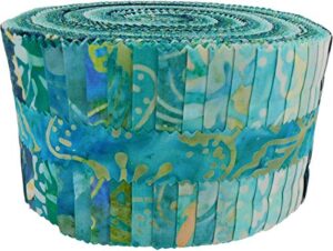 java batiks turquoise strips 40 2.5-inch strips jelly roll maywood studio st-masjab-tuq