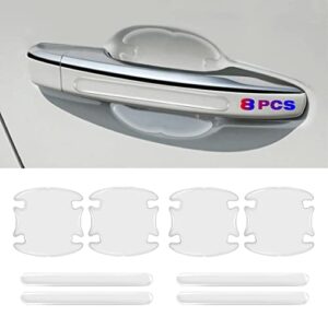 8pcs 3d transparent car door handle stickers door bowl paint anti-scratch invisible car door handle scratch protection film anti-collision protection stickers are compatable for most models
