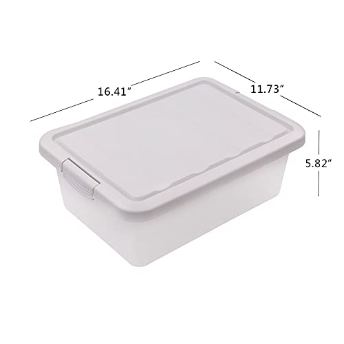 Teyyvn 14 L Clear Storage Box, 2-Pack Plastic Storage Bin with Gray Lid