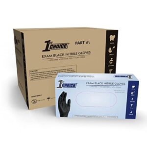 1st choice black nitrile 3 mil thick disposable gloves large case of 1000 exam medical latex free black large