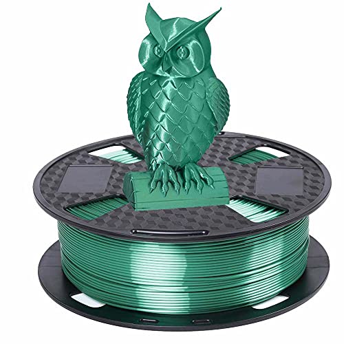 Shiny Silk Green PLA Filament 1.75 mm 3D Printer Filament 1KG 2.2LBS Spool 3D Printing Material Shine Silky Shiny Metal PLA CC3D Silk PLA Metallic Sage Green Color