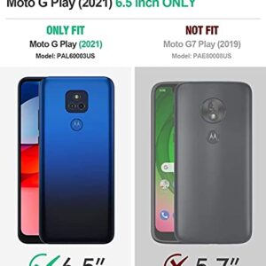 LeYi Moto G Play 2021 Case, Moto G Play Case with [2 Pack] Tempered Glass Screen Protector, [Military-Grade] Protective Phone Cover with Kickstand for Motorola G Play, Black