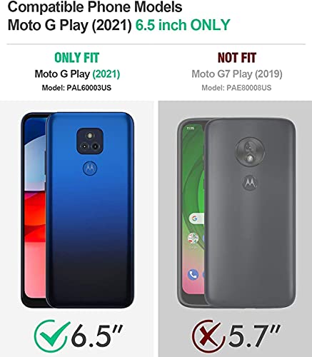 LeYi Moto G Play 2021 Case, Moto G Play Case with [2 Pack] Tempered Glass Screen Protector, [Military-Grade] Protective Phone Cover with Kickstand for Motorola G Play, Black