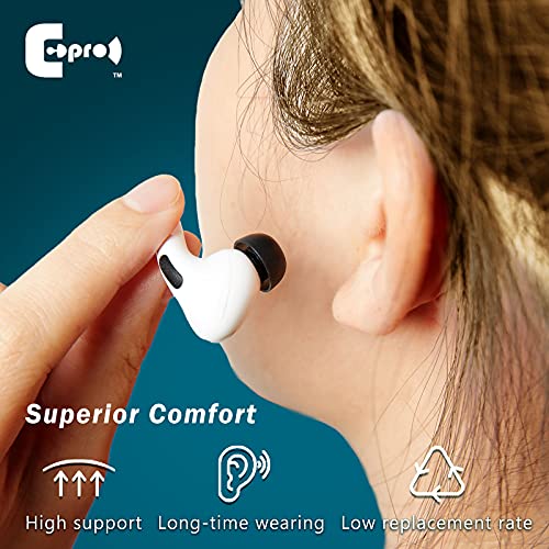 ePro Patented Horn-Shaped for AirPods Pro Ear Tips, Replacement Silicone Earbud Tips, Pressure Relief Vents Design with Dust Mesh, AP00, 6 Pcs, S/M/L
