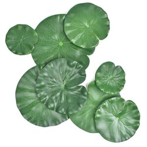 8 pcs aquarium plants live, 4 size artificial floating foam lotus leaves, water lily pads ornaments, perfect for patio koi fish pond pool aquarium home garden wedding party special event decoration