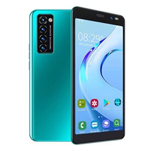 unlocked smartphone for android, 5.45" hd full screen autofocus dual sim cell phone, face recognition smartphone with 128g expandable storage, 0.3mp + 2mp camera, 1500mah battery, 4gb + 512mb(green)
