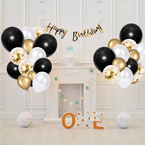 5 inch Black Party Balloons, 100 pcs Mini Thick Black Birthday Balloons Latex Balloons for Birthday Wedding Baby Shower Decorations(Black)