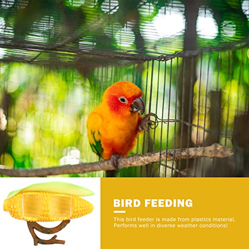 generic 1PC Corn Shaped Food Bowl Birds Water Dinking Feeder Plastic Feeding Supplies Creative Pet Feeder Pet Feeding Basin Food Feeder for Pet Bird Pigeon Parrot