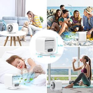 Viopic Personal Air Conditioner, 3 in1 Rechargeable 2000mAh Portable Air Conditioner Air Cooler, 100% Leakproof Design Evaporative Cooler Fan with 3 Speeds for Home and Office-with Water tank