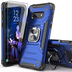 idystar galaxy s10e case with screen protector, galaxy s10e case, shockproof drop test cover with car mount kickstand lightweight protective cover for samsung galaxy s10e, blue