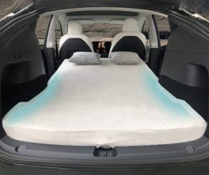 tescamp camping mattress only for tesla model y certipur memory foam car mattress, storage bag & sheet provided, portable, foldable, space saver, in car sleeping, twin size