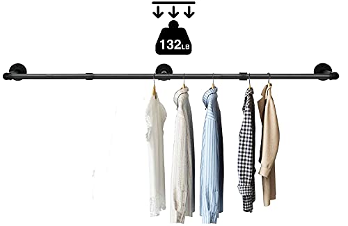 SERENITA 74.5" Super Long Industrial Pipe Clothing Rack 73 inch, Hanging Rod for Closet, Wall Mounted Multi Purpose (73 inch 1 Pack)